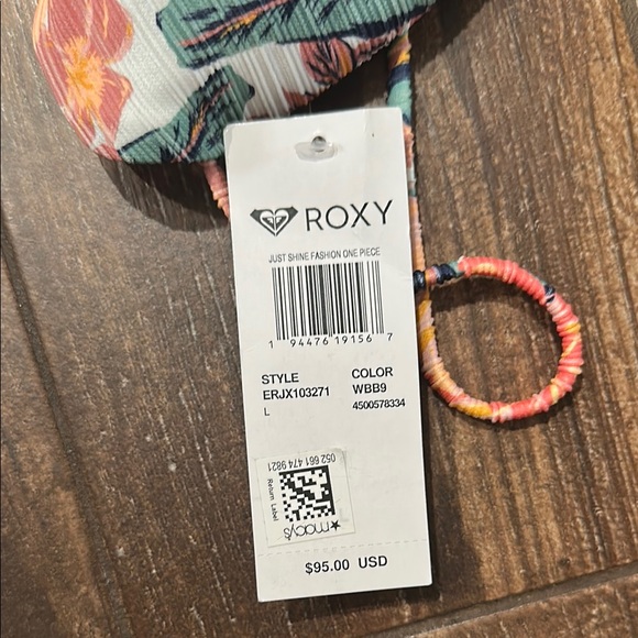 Roxy Orange and White One Piece Swimsuit Classic Cut - Picture 4 of 7